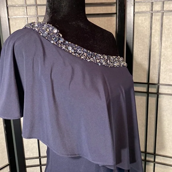 Betsy & Adam formal size 6 flutter dress NWT-navy - Picture 5 of 11